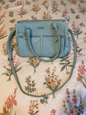 Soft Mint Shoulder Satchel with Removable Strap